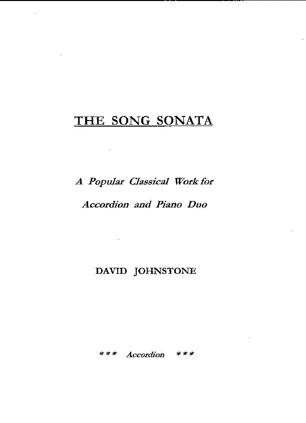 télécharger la partition d'accordéon The Song Sonata : A Popular Classical Work for Accordion and Piano Duo (Accordéon) au format PDF