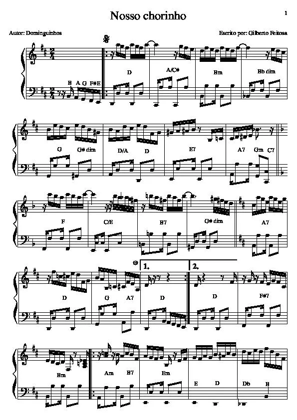 télécharger la partition d'accordéon Nosso chorinho au format PDF