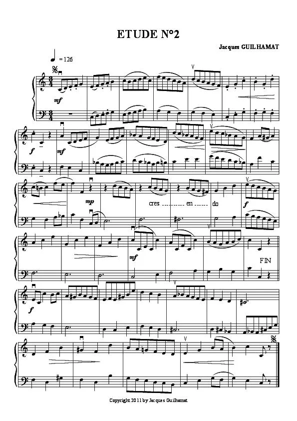 télécharger la partition d'accordéon Etude n°2 au format PDF