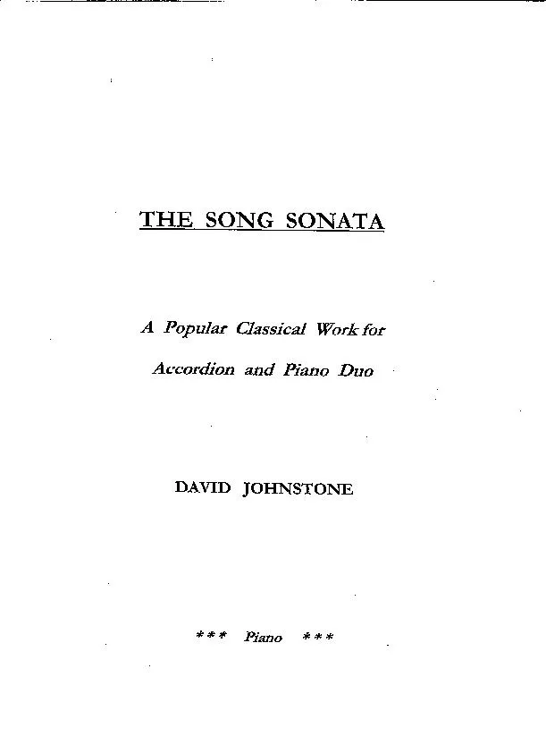 télécharger la partition d'accordéon The Song Sonata : A Popular Classical Work for Accordion and Piano Duo (Piano) au format PDF