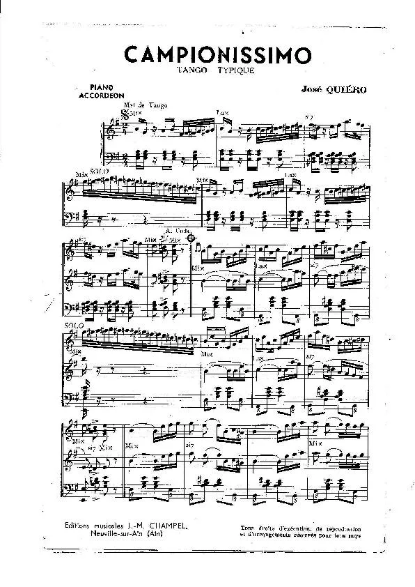 télécharger la partition d'accordéon Campionissimo (Tango Typique) au format PDF