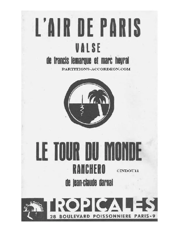 télécharger la partition d'accordéon Le tour du monde (Orchestration Complète) (Ranchero) au format PDF