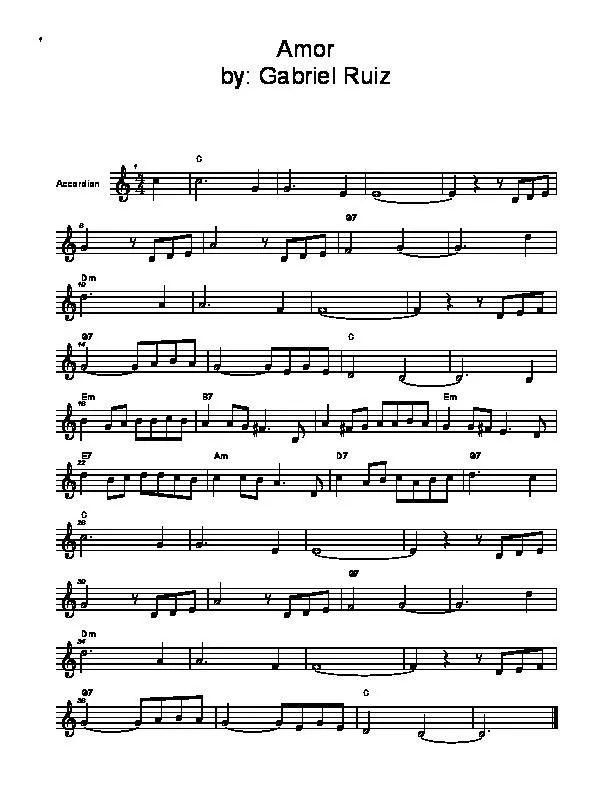 télécharger la partition d'accordéon Amor  (Accordéon) au format PDF