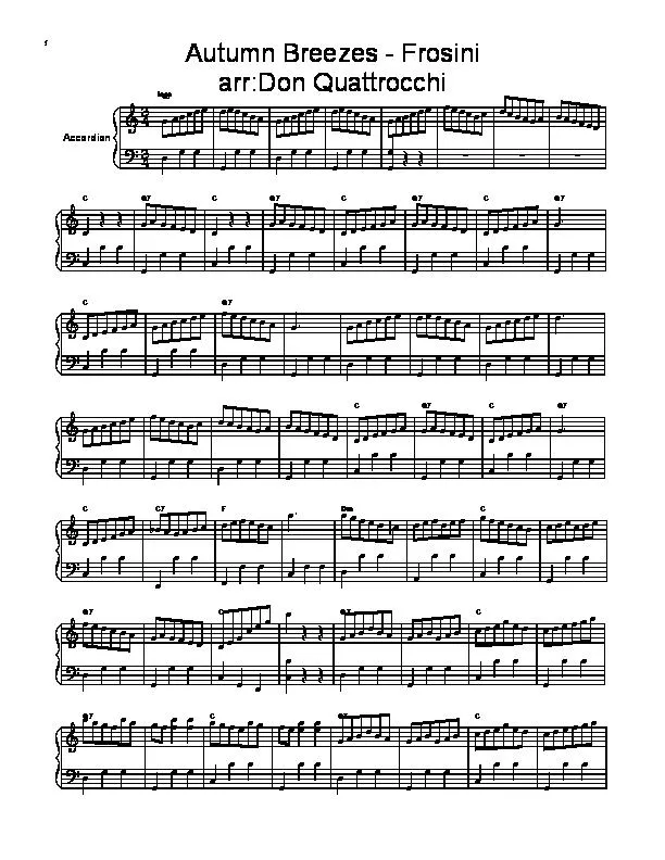 télécharger la partition d'accordéon Autumn Breezes (Arrangement : Don Quattrocchi) au format PDF