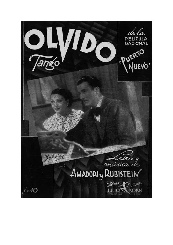 télécharger la partition d'accordéon Olvido (Tango Cancion) au format PDF