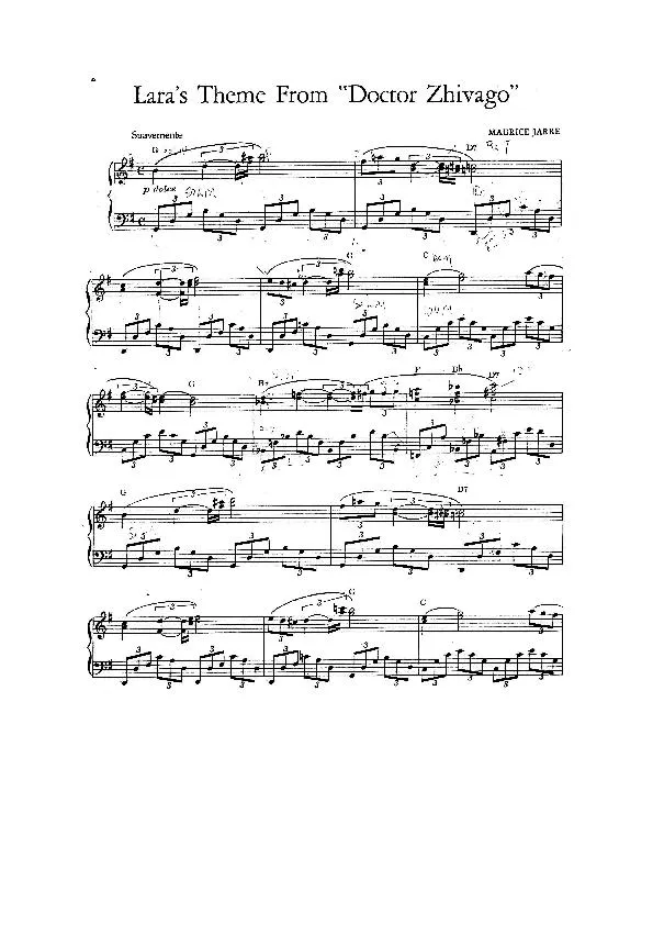 télécharger la partition d'accordéon Lara's Theme From : Doctor Zhivago . au format PDF