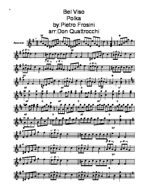 télécharger la partition d'accordéon Bel Viso (Arrangement : Don Quattrocchi) (Polka) au format PDF