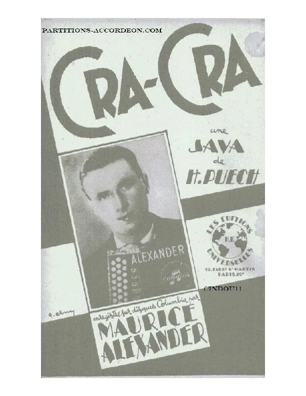 télécharger la partition d'accordéon Cra Cra (Orchestration) (Java) au format PDF