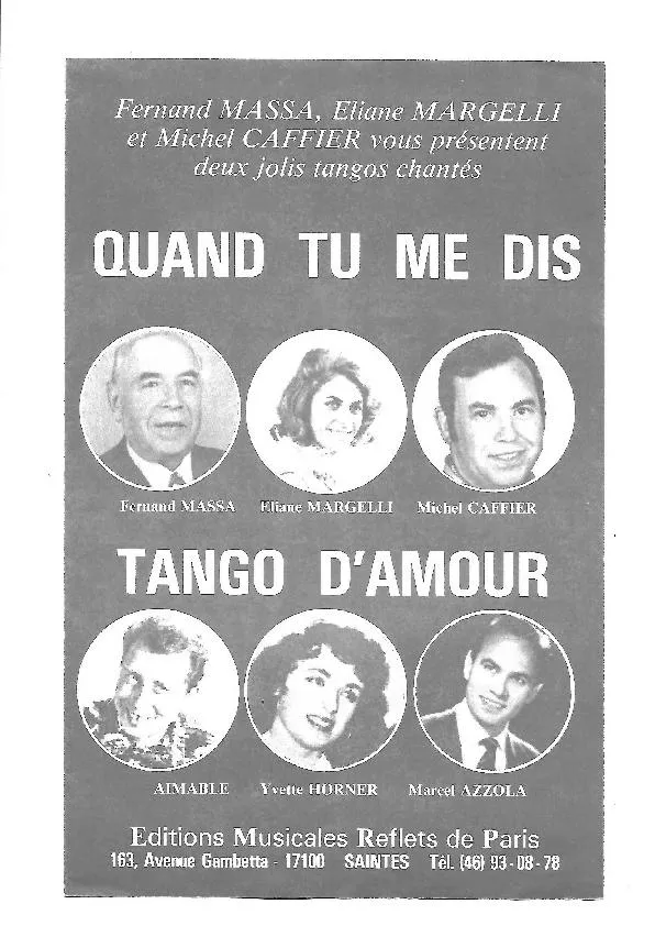 télécharger la partition d'accordéon Quand tu me dis au format PDF