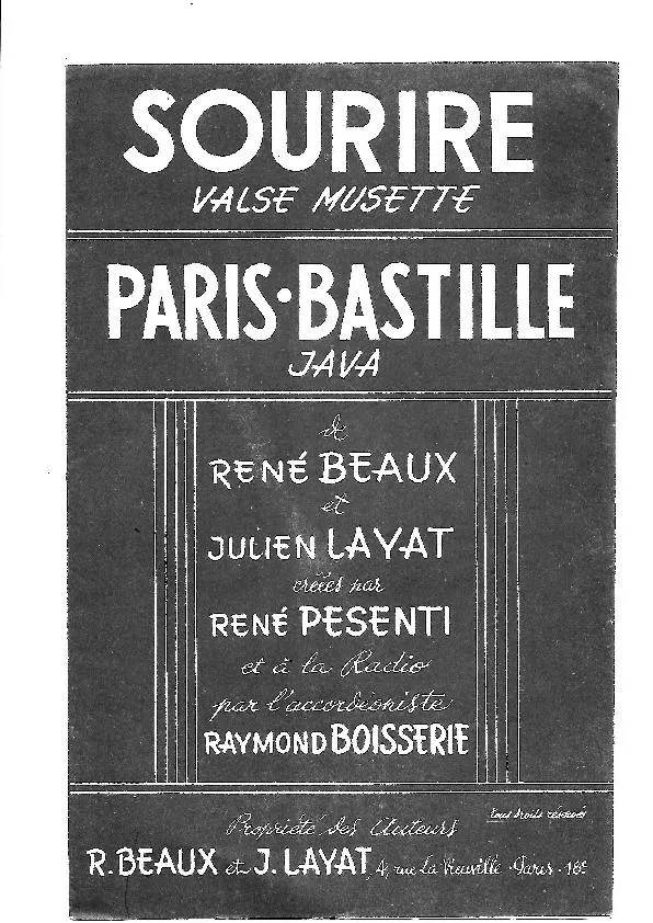 télécharger la partition d'accordéon Sourire (Créée par : René Pesenti et Raymond Boisserie) (Valse Musette) au format PDF
