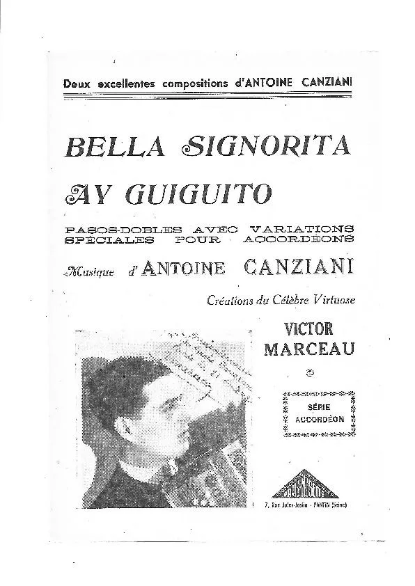 télécharger la partition d'accordéon Bella Signorita + Ay Guiguito (Créations : Victor Marceau) (Paso Doble) au format PDF