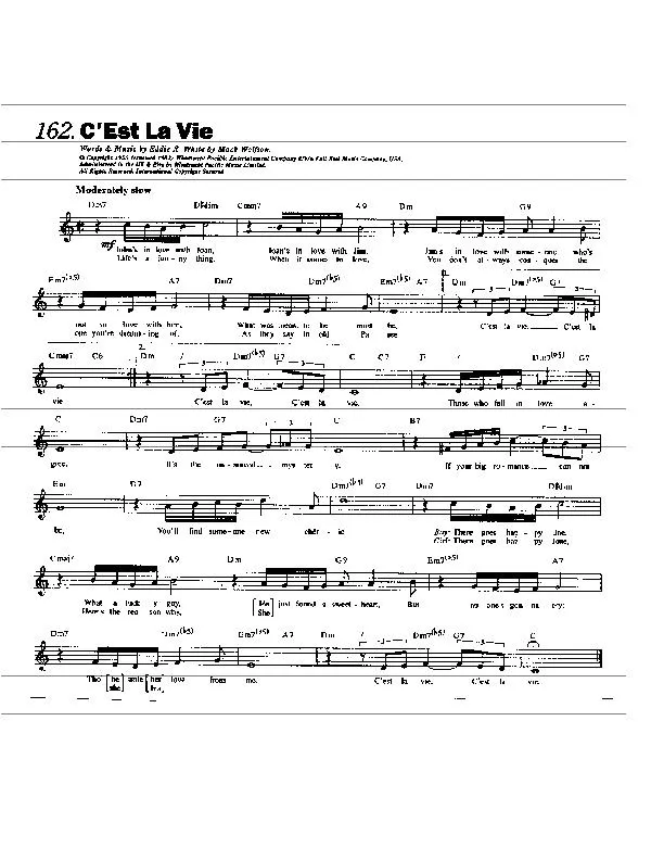 télécharger la partition d'accordéon C'est la vie (Chant : Sarah Vaughan) (Slow) au format PDF