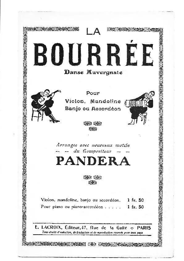 télécharger la partition d'accordéon La Bourrée (Véritable Danse Auvergnate) (Arrangée avec nouveaux motifs) au format PDF
