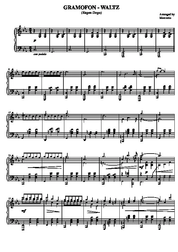télécharger la partition d'accordéon Gramofon Waltz (Arranged by : Mercuzio) au format PDF