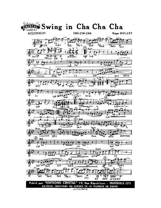 télécharger la partition d'accordéon Swing in Cha Cha Cha au format PDF