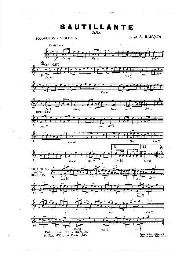 télécharger la partition d'accordéon Sautillante (Orchestration) (Java) au format PDF