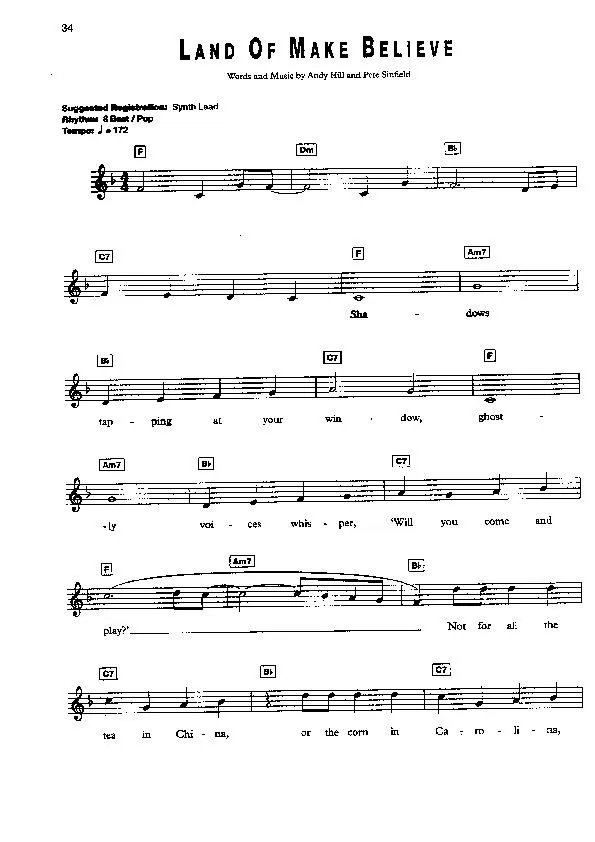 télécharger la partition d'accordéon Land Of Make Believe (8 Beat / Pop) au format PDF