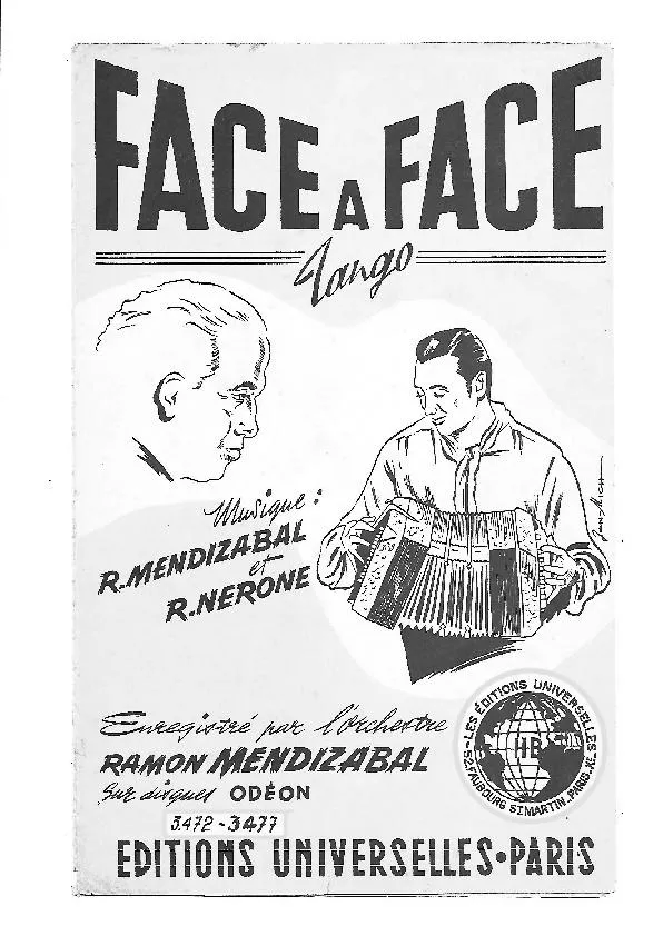 télécharger la partition d'accordéon Face à face (Tango) (Partie : Piano)  au format PDF