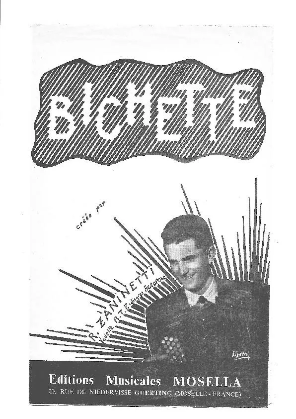 télécharger la partition d'accordéon Bichette (Créée par : Roland Zaninetti) (Valse Musette) au format PDF