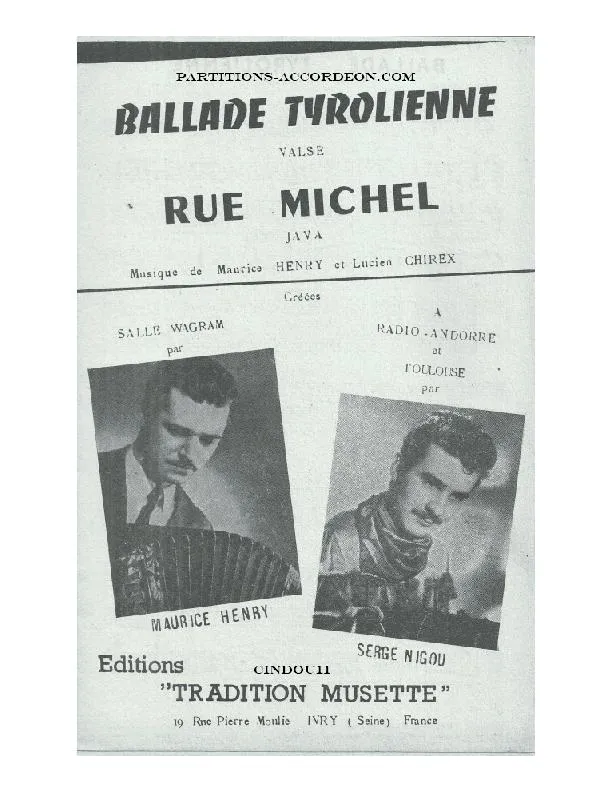 télécharger la partition d'accordéon Ballade Tyrolienne (Orchestration) (Valse Mazurka) au format PDF