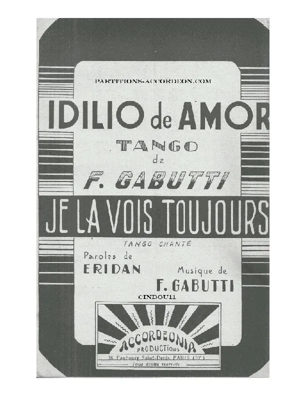 télécharger la partition d'accordéon Je la vois toujours (Orchestration Complète) (Tango Chanté) au format PDF