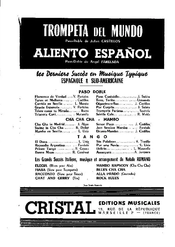 télécharger la partition d'accordéon Trompeta del Mundo (Orchestration) (Paso Doble) au format PDF