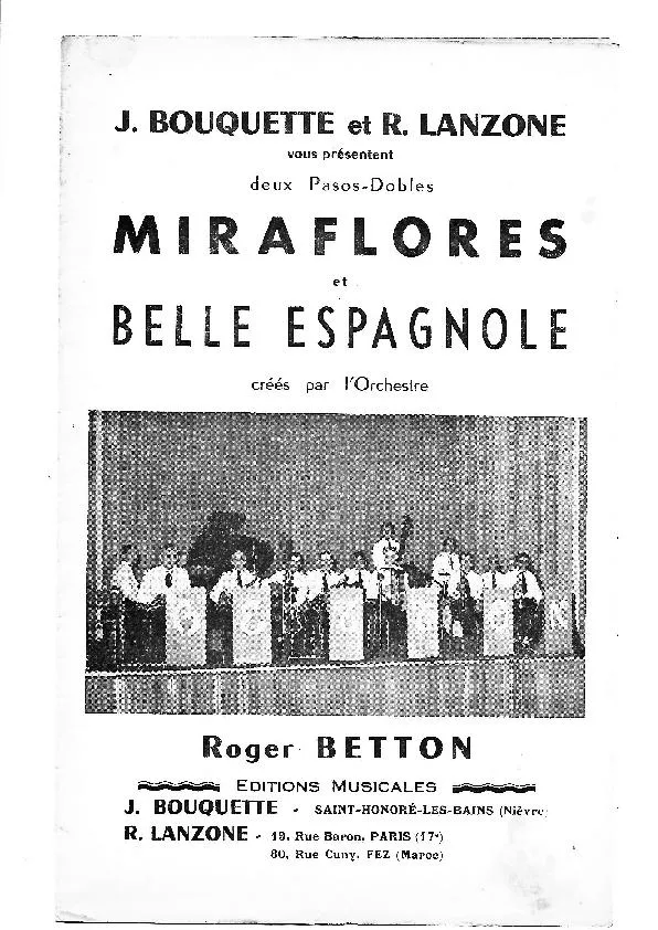 télécharger la partition d'accordéon Belle Espagnole (Créé par l'orchestre : Roger Betton) (Orchestration) (Paso Doble) au format PDF