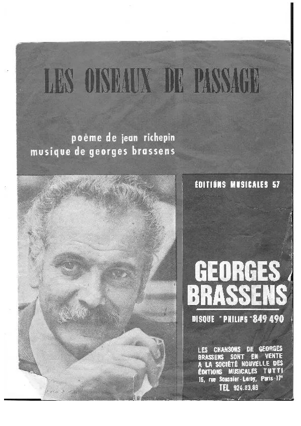 télécharger la partition d'accordéon Les oiseaux de passage au format PDF