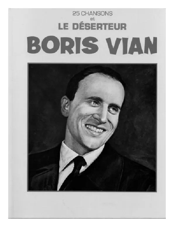 télécharger la partition d'accordéon Boris Vian : 25 chansons et le Déserteur au format PDF