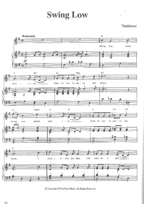 télécharger la partition d'accordéon Swing Low (Sweet Chariot) au format PDF