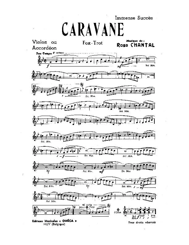 télécharger la partition d'accordéon Caravane (Immense succès) (Fox Trot) au format PDF