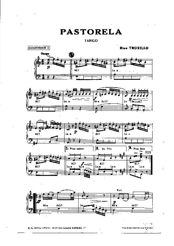 télécharger la partition d'accordéon Pastorela (Bandonéon I + II) (Tango) au format PDF