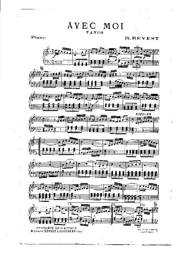 télécharger la partition d'accordéon Avec moi (Orchestration Complète) (Tango) au format PDF