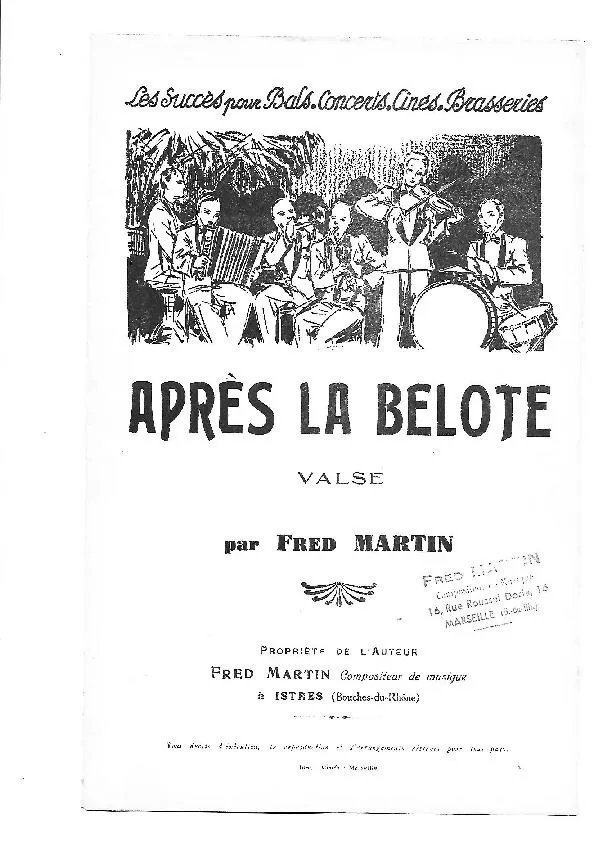 télécharger la partition d'accordéon Après la belote (Orchestration) (Valse Musette) au format PDF