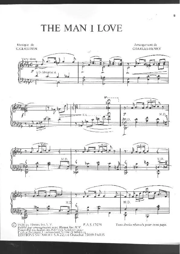 télécharger la partition d'accordéon The man I love (Arrangement : Charles-Henry) (Slow) au format PDF