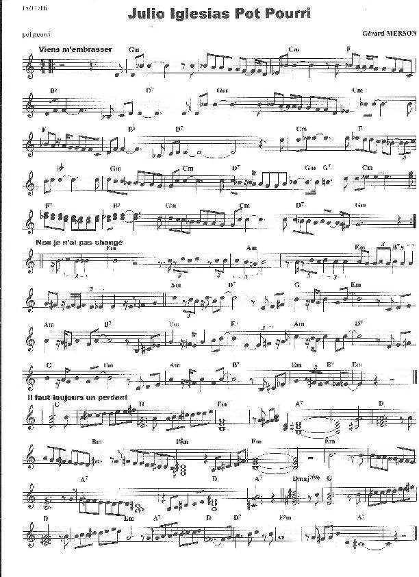 télécharger la partition d'accordéon Julio Iglesias Pot Pourri (Arrangement : Gérard Merson) au format PDF