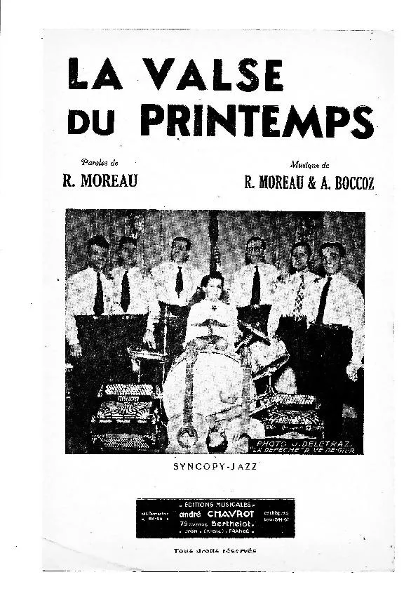 télécharger la partition d'accordéon La valse du printemps (Valse Musette Chantée) au format PDF