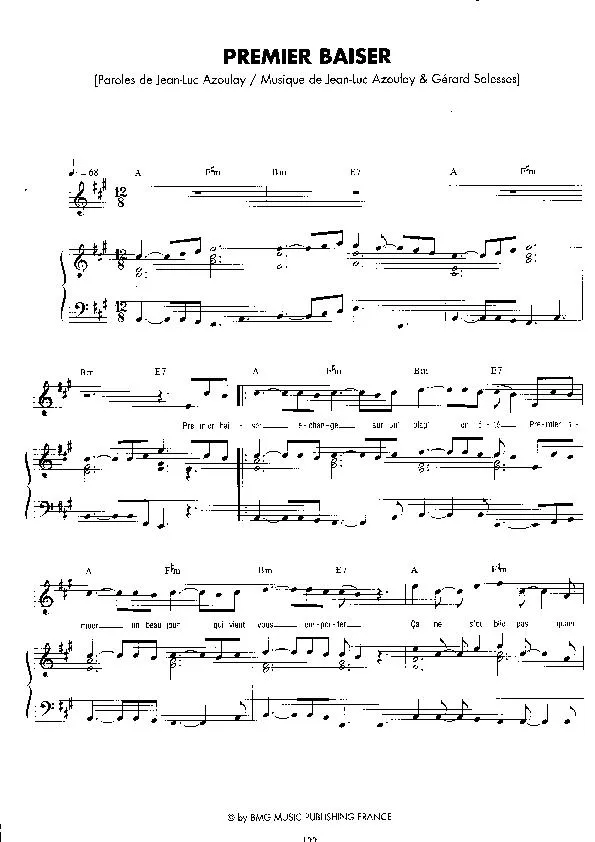 télécharger la partition d'accordéon Premier baiser (Chant : Emmanuelle Mottaz) (Générique de la série TV) au format PDF