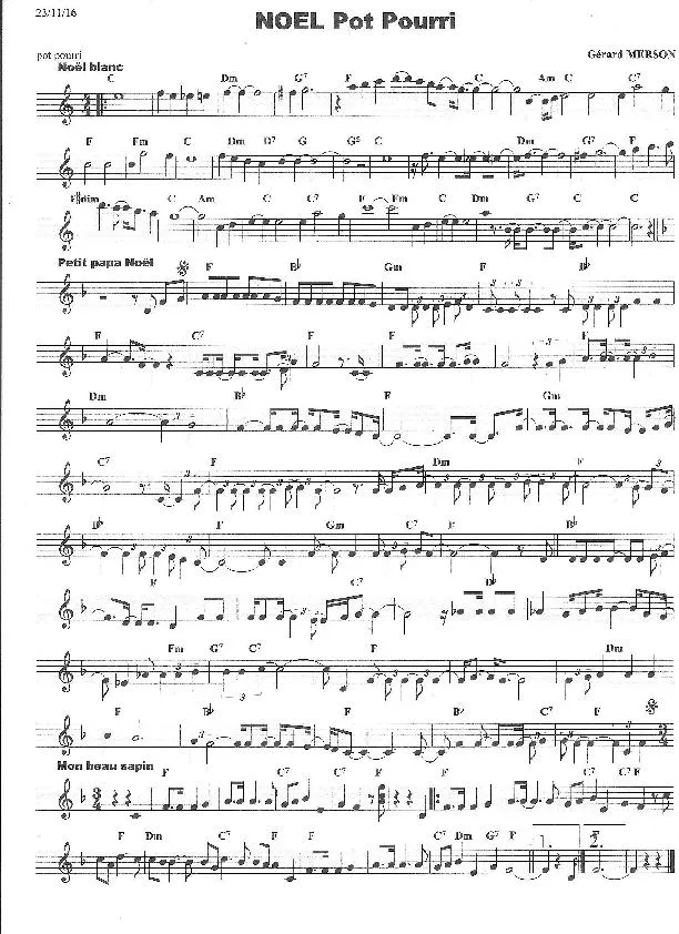 télécharger la partition d'accordéon Noël Pot Pourri (Arrangement : Gérard Merson) au format PDF