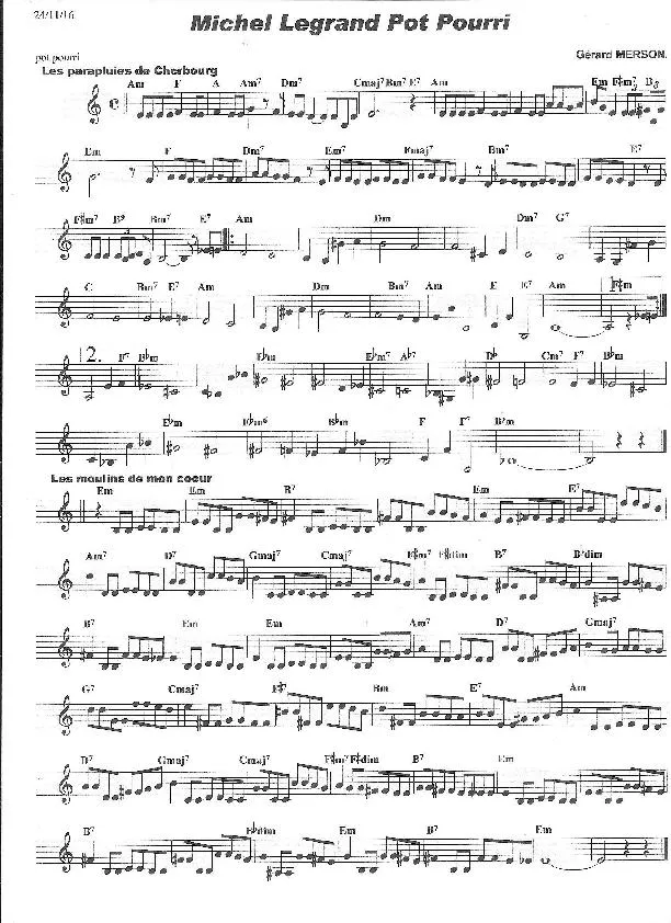 télécharger la partition d'accordéon Michel Legrand Pot Pourri (Arrangement : Gérard Merson) au format PDF