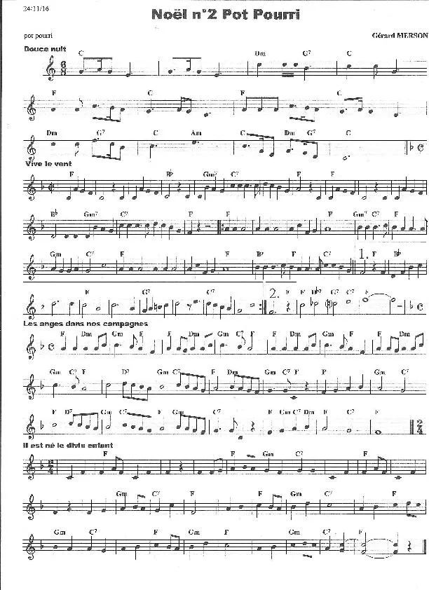 télécharger la partition d'accordéon Noël Pot Pourri n°2 (Arrangement : Gérard Merson) au format PDF