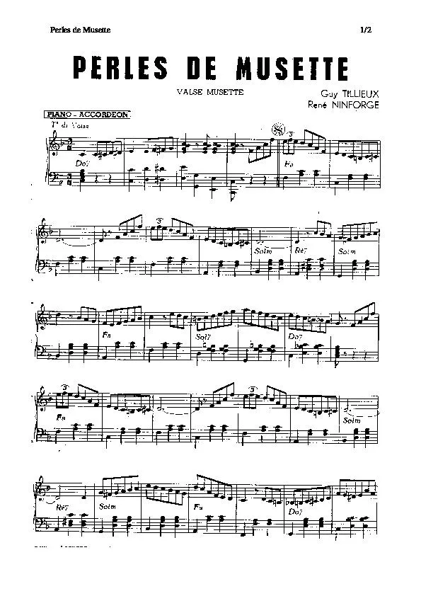 télécharger la partition d'accordéon Perles de musette (Valse Musette) au format PDF