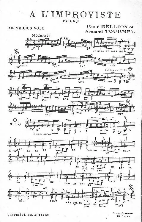 télécharger la partition d'accordéon A l'improviste (Polka) au format PDF