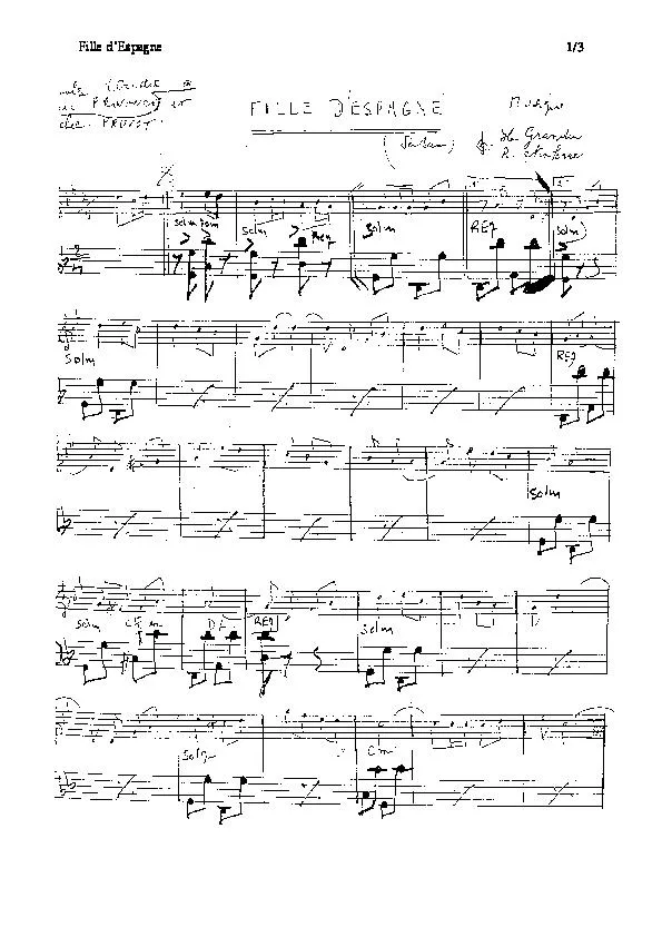 télécharger la partition d'accordéon Fille d'Espagne (Paso Doble) (Manuscrite) au format PDF