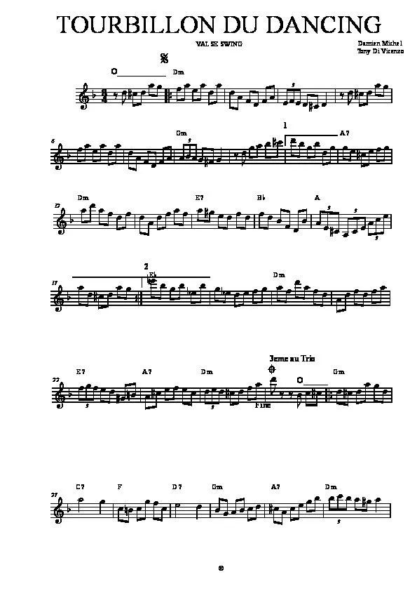 télécharger la partition d'accordéon Tourbillon du dancing (Valse Swing) au format PDF