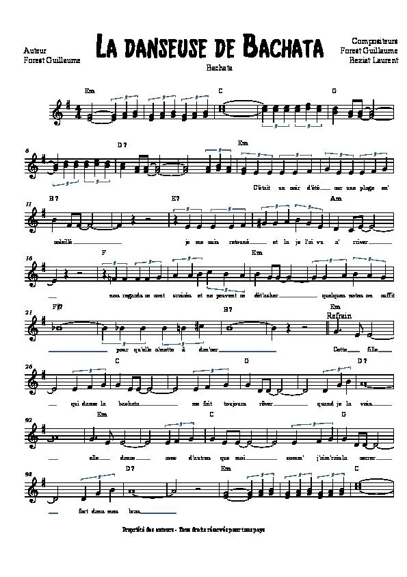 télécharger la partition d'accordéon La danseuse de bachata au format PDF