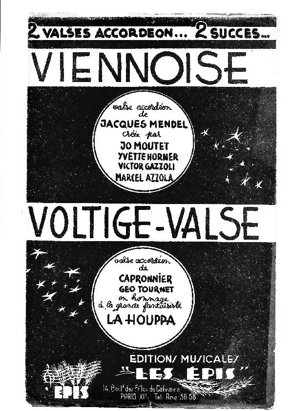 télécharger la partition d'accordéon Viennoise (Créée par :  Jo Moutet / Yvette Horner / Victor Gazzoli / Marcel Azzola) (Valse) au format PDF