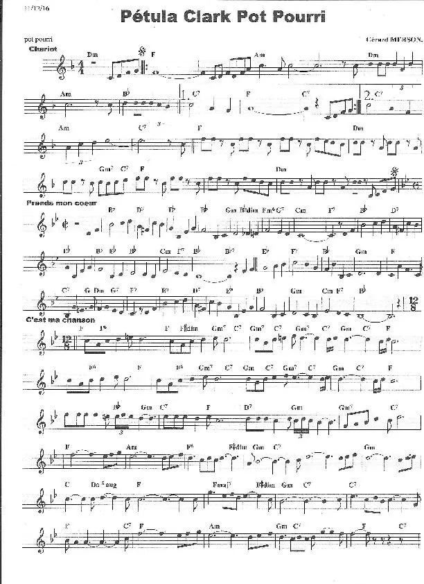 télécharger la partition d'accordéon Petula Clark Pot Pourri (Arrangement : Gérard Merson) au format PDF