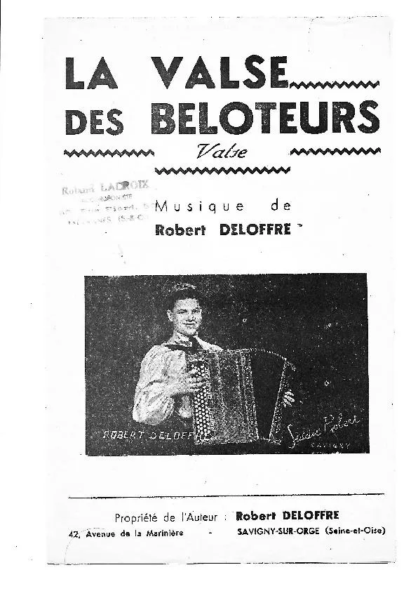 télécharger la partition d'accordéon La valse des beloteurs au format PDF