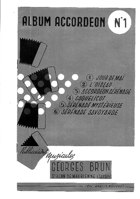 télécharger la partition d'accordéon Album Accordéon n°1 : (Jour de mai + L'oiseau + Accordéon sérénade + Coquelicot + Sérénade mystérieuse + Sérénade Savoyarde) (6 Valses)  au format PDF